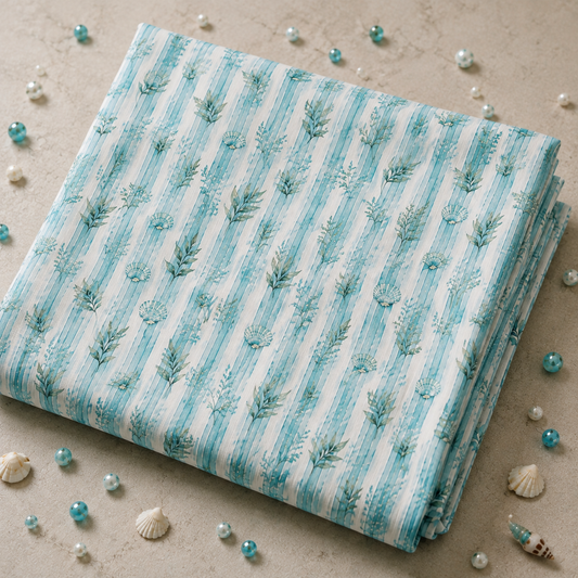 Mediterranean Dream Coastal Botanical Print – Cotton Polyester