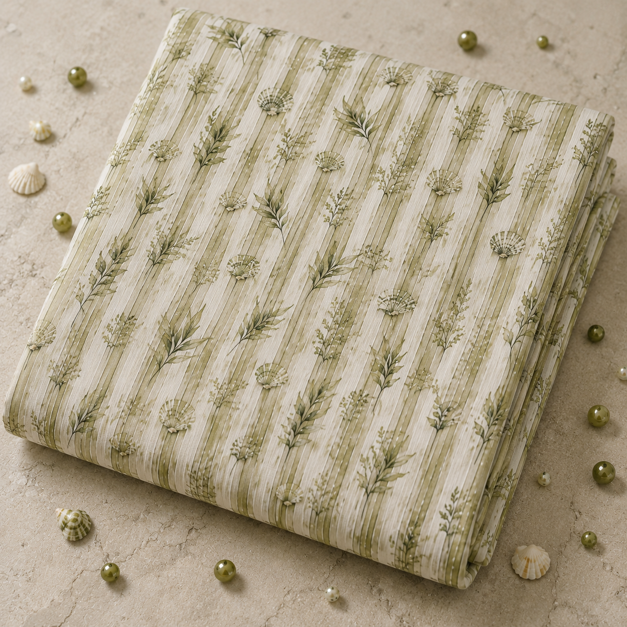 Mediterranean Dream Coastal Botanical Print – Cotton Polyester