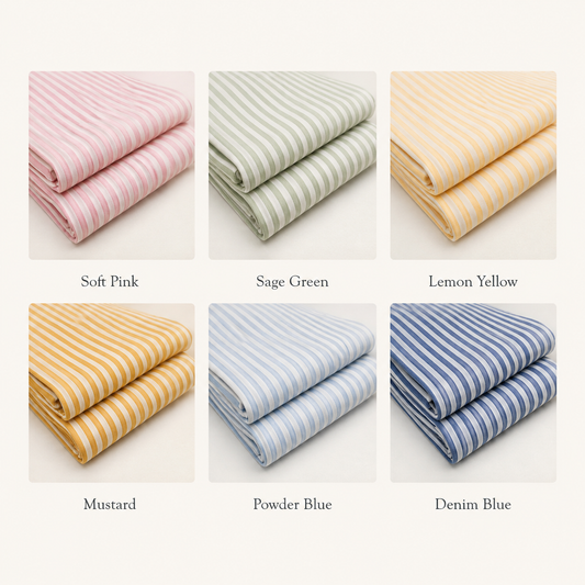 6MM Alternating Candy Stripes Printed Fabrics