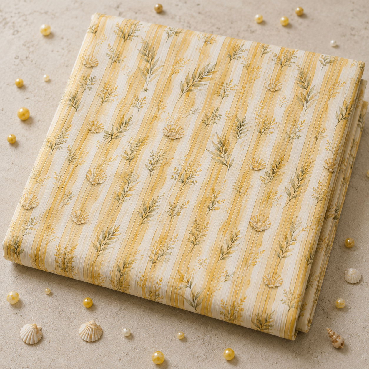 Mediterranean Dream Coastal Botanical Print – Cotton Polyester