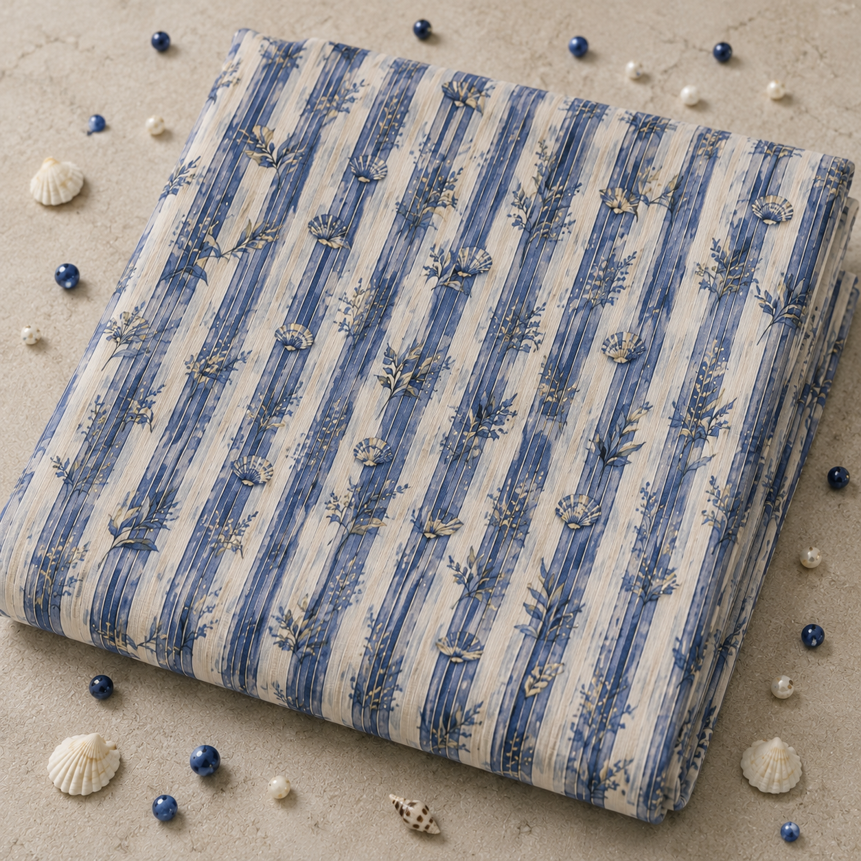 Mediterranean Dream Coastal Botanical Print – Cotton Polyester