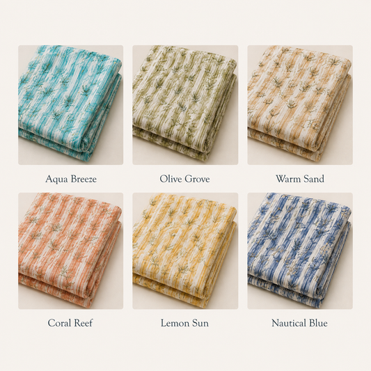 Mediterranean Dream Coastal Botanical Print – Cotton Polyester
