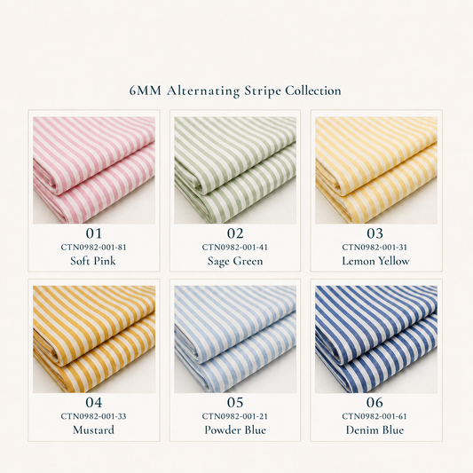 6MM Alternating Candy Stripes Printed Fabrics