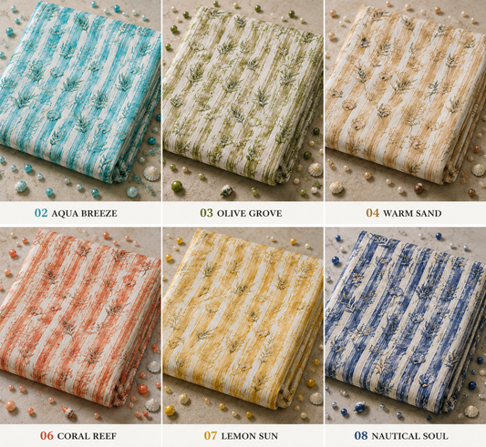 Mediterranean Dream Coastal Botanical Print – Cotton Polyester