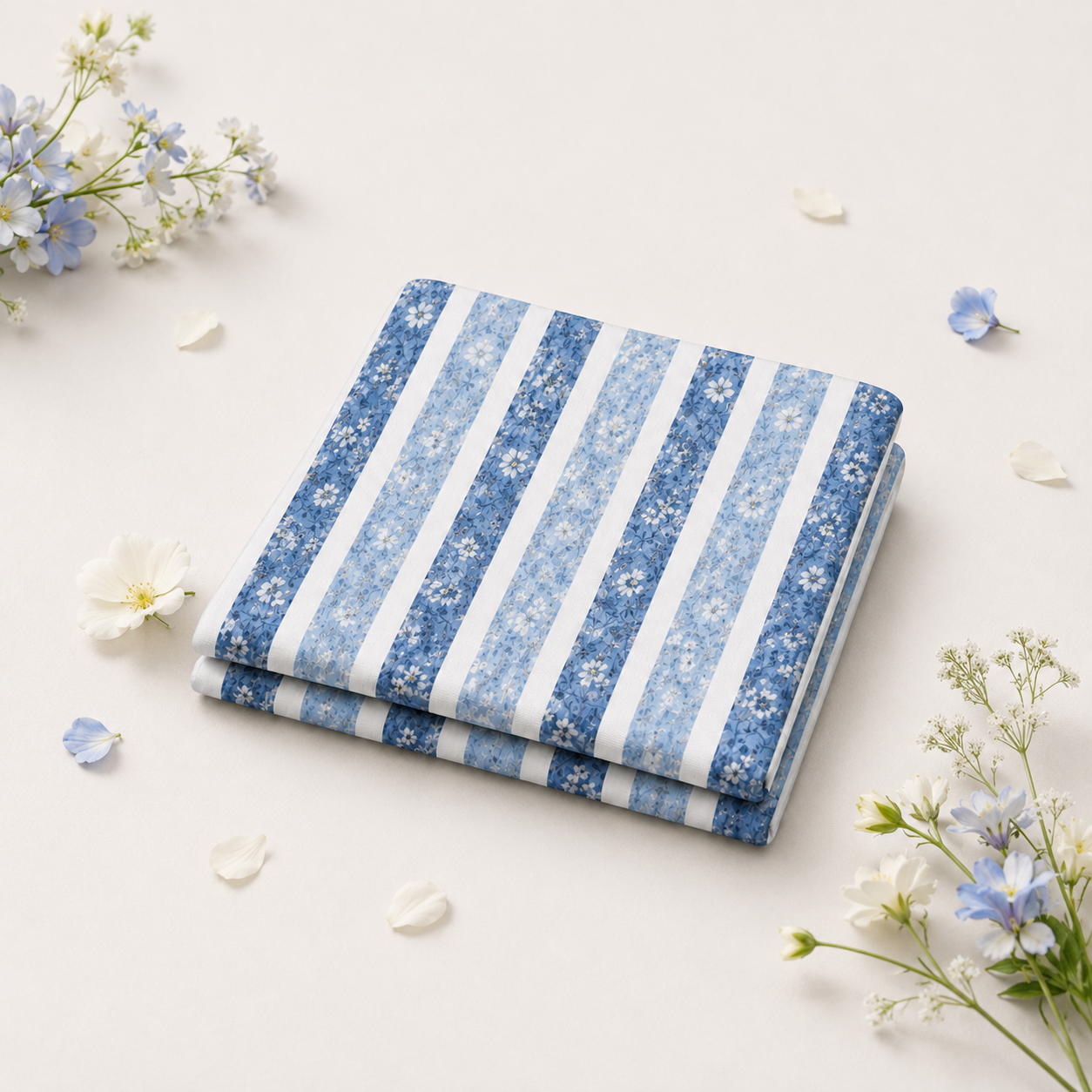 SAMSÉ Multicolour Acid-Wash Stripe Printed 100% Rayon Fabric