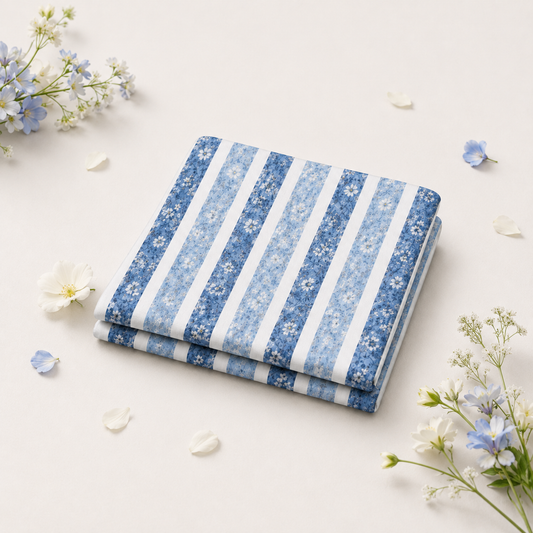 SAMSÉ Multicolour Acid-Wash Stripe Printed 100% Rayon Fabric