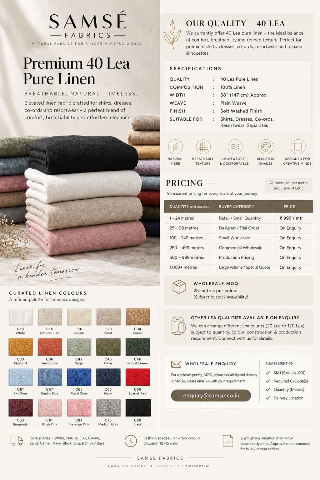 SAMSÉ Premium Linen Fabric